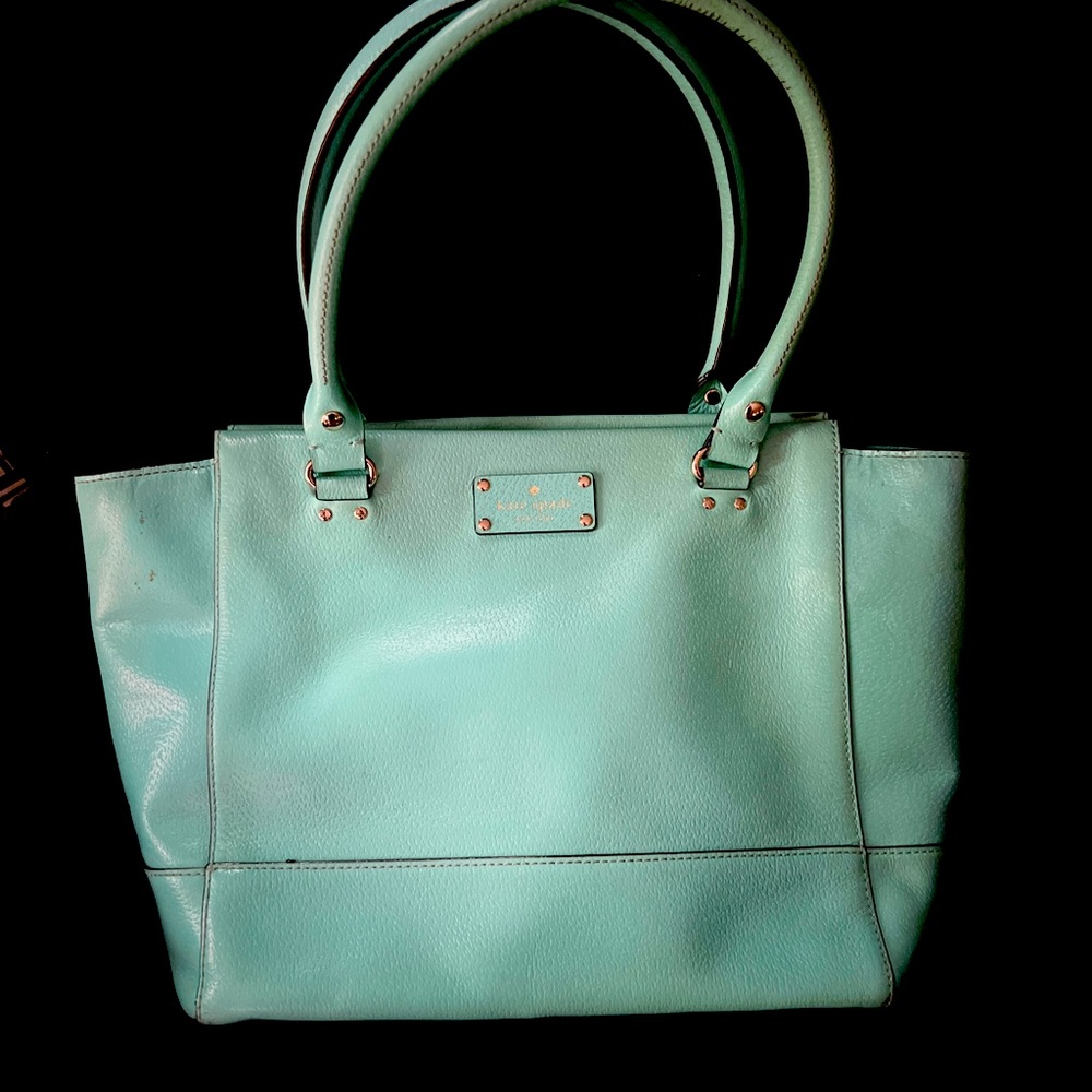 Mint color Kate Spade shoulder purse.